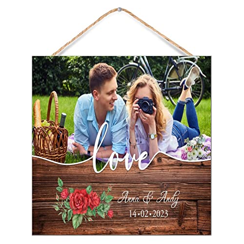 Panneau mural en bois Saint-Valentin et décoration mariage verticale pour maison et bureau