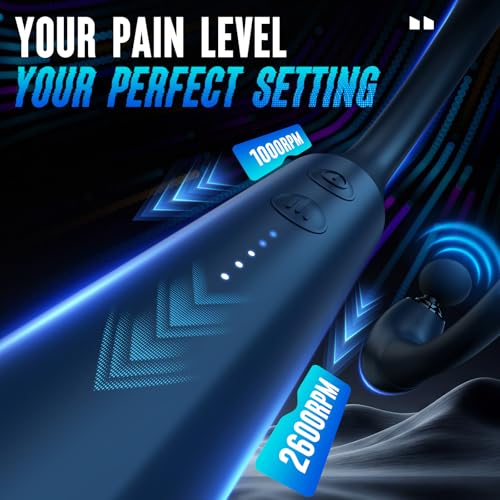 Image of FVZ Massage Gun with Upgraded Extension Handle, 10MM Massage Gun Deep Tissue, Back Massager, Muscles /Neck /Shoulders /Waist /Legs Massager Portable for Pain Relief (Blue)