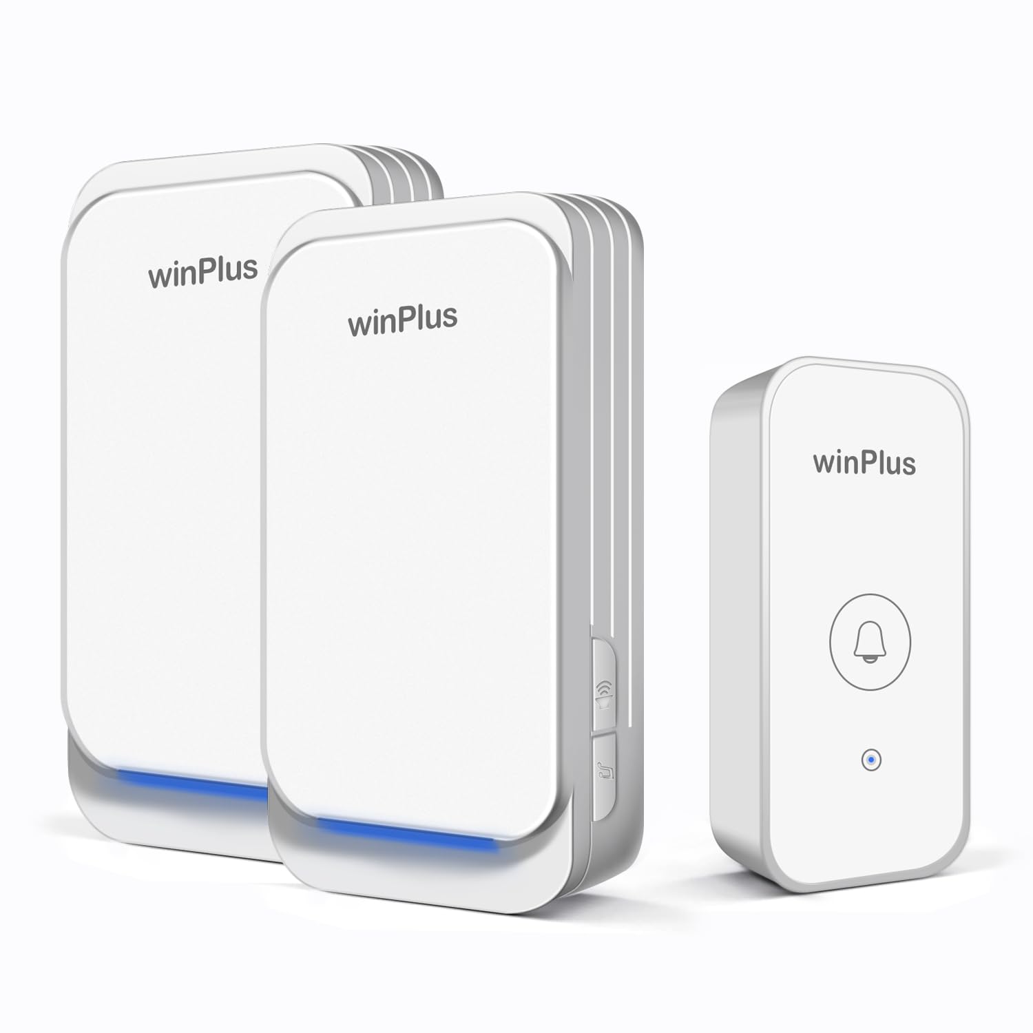 winPlus Wireless Door Bell for Home Long Range, Waterproof Fingertip Touch Cordless Calling Bell for Office up to 500ft Range with 32 Chimes, 4-Level Volume（White 1 Transmitter & 2 Receivers） (B0BVD9ZF8L) Amazon Price History, Amazon Price Tracker
