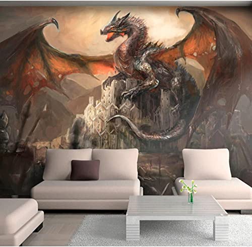 Décoration Murale Animal Dragon Impression Sur Toile Intissé Muraux Photo Poster Tableaux Mural Salon Chambre Murale Décoration 200X140 Cm Cover