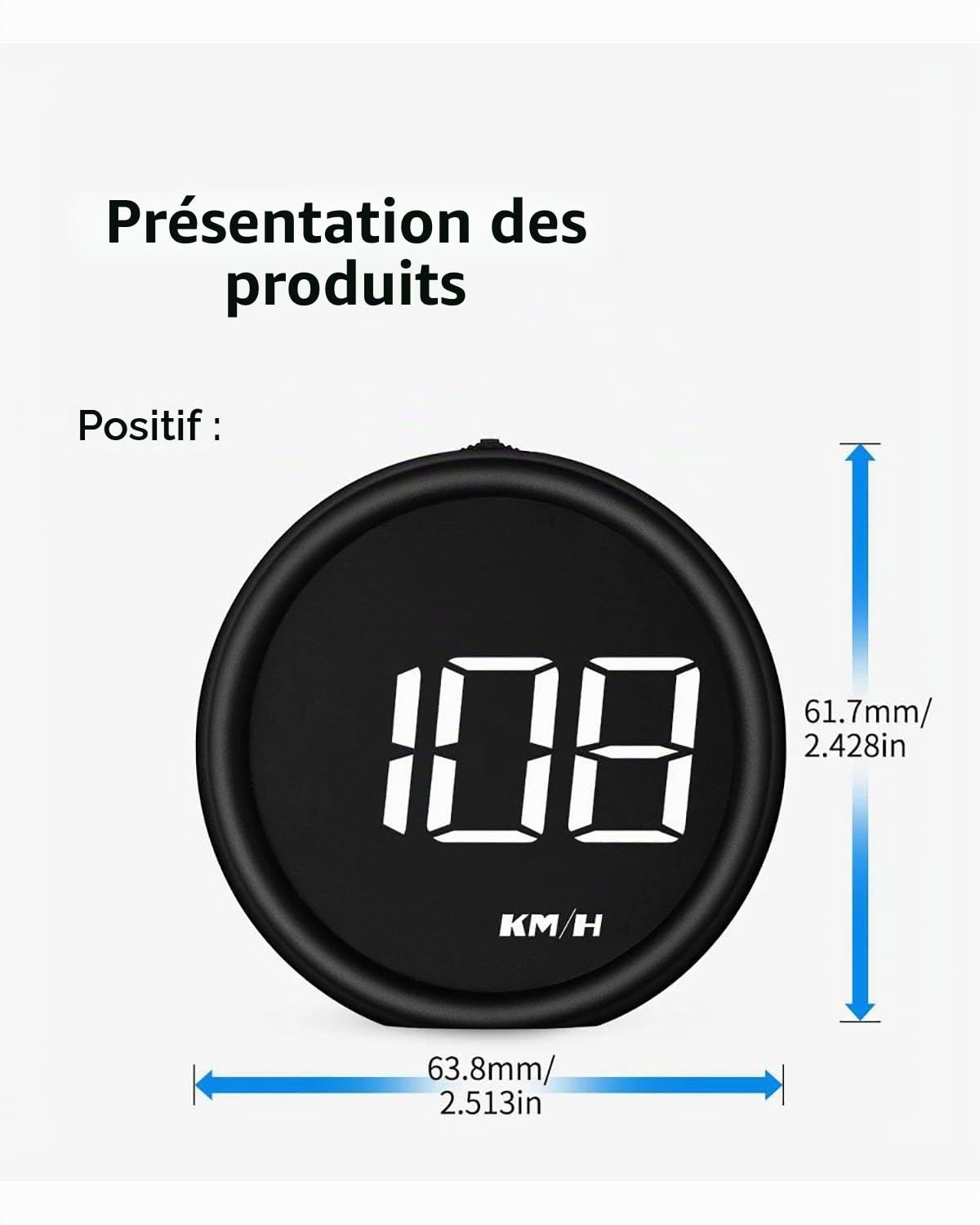 Compteur Vitesse Voiture Affichage Tête Haute OBD2 HUD Compteur Vitesse Projecteur Voiture Consommation Automatique Carburant Voltmètre Jauge Température l'eau Afficheur Tete Haute