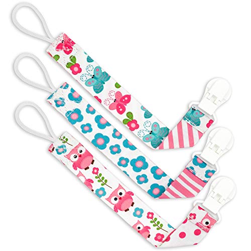 Image of Liname Neutral Pacifier Clip - 3 Pack Pacifier Clips for Boys & Girls - Binky Holder Soothie Paci Clip Binkie Clip - Unisex Pacifer Clip - Baby Pacifier Clip and Pacifier Holder