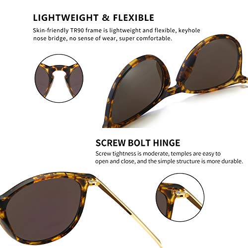 Image of SUNGAIT Vintage Round Sunglasses for Women Classic Retro Designer Style