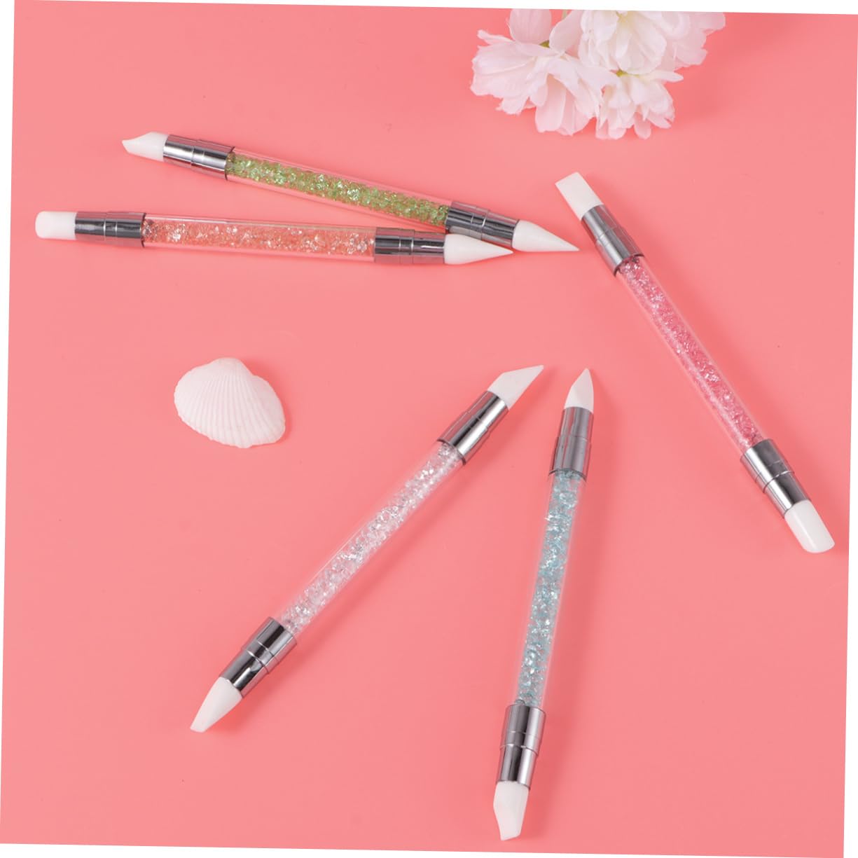 5pcs Double Dotting Silicone Pen for Nail Art Multifunctional Manicure Tools Comfortable Grip for Professional and Home Use for Fine Nail Art Work