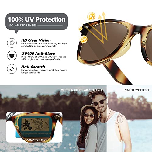 Image of MEETSUN Polarized Sunglasses for Women Men Classic Retro Square Frame Driving Sun Glasses UV Protection