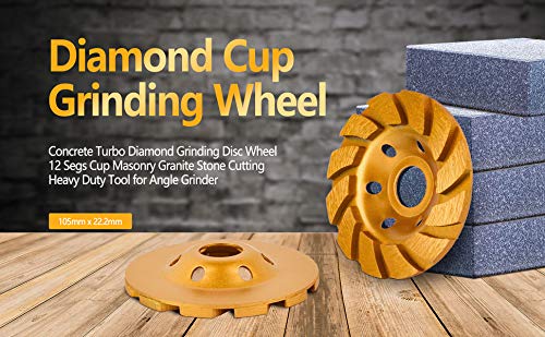 Gunpla 105mm x 22.2mm 4 inch Concrete Turbo Diamond Grinding Disc Wheel 12 Segs Cup Masonry Granite Stone Cutting Heavy Duty Tool for Angle Grinder Plaster Removal 4 Gunpla 105mm x 22.2mm 4 inch Concrete Turbo Diamond Grinding Disc Wheel 12 Segs Cup Masonry Granite Stone Cutting Heavy Duty Tool for Angle Grinder Plaster Removal - Image 4