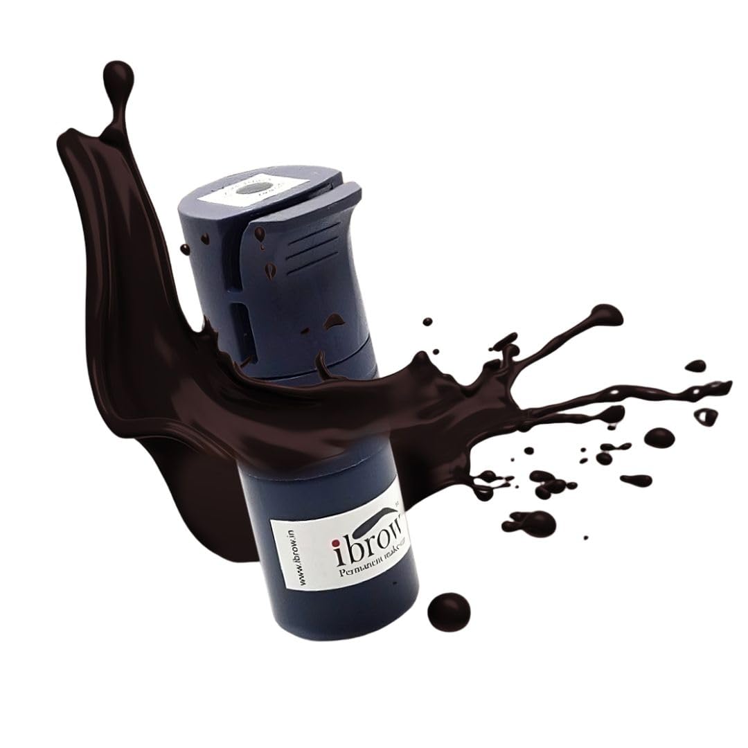 Ibrow Black Brown PMU Pigment 5ml – Professional Permanent Makeup Liquid Color for Brow Microblading & Machine Use