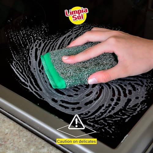 Image of | Pack 12 Steel Mesh Pad | Stainless Steel Wool Scrub - Sponge Apartment Essentials | Cleaning Supplies Sponges Kitchen