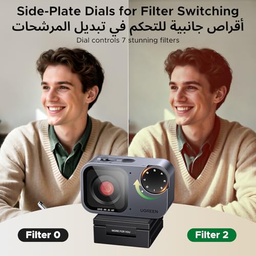 UGREEN AI 4K@30fps PDAF Webcam with Auto Framing CMOS Sensor for PC Mac