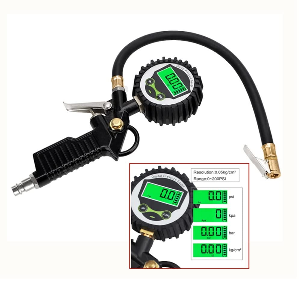 AGAATI Manometro Digitale per gonfiaggio della Pressione dell'Aria dei Pneumatici, monitoraggio dell'inflazione del Tester del Veicolo retroilluminato con Display LCD di precisione Professionale