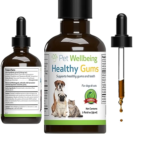 Pet Wellbeing - Healthy Gums for Dogs - Natural Supplement for Healthy Gums, Teeth and Breath Against Dog Gingivitis - 2oz (59ml).