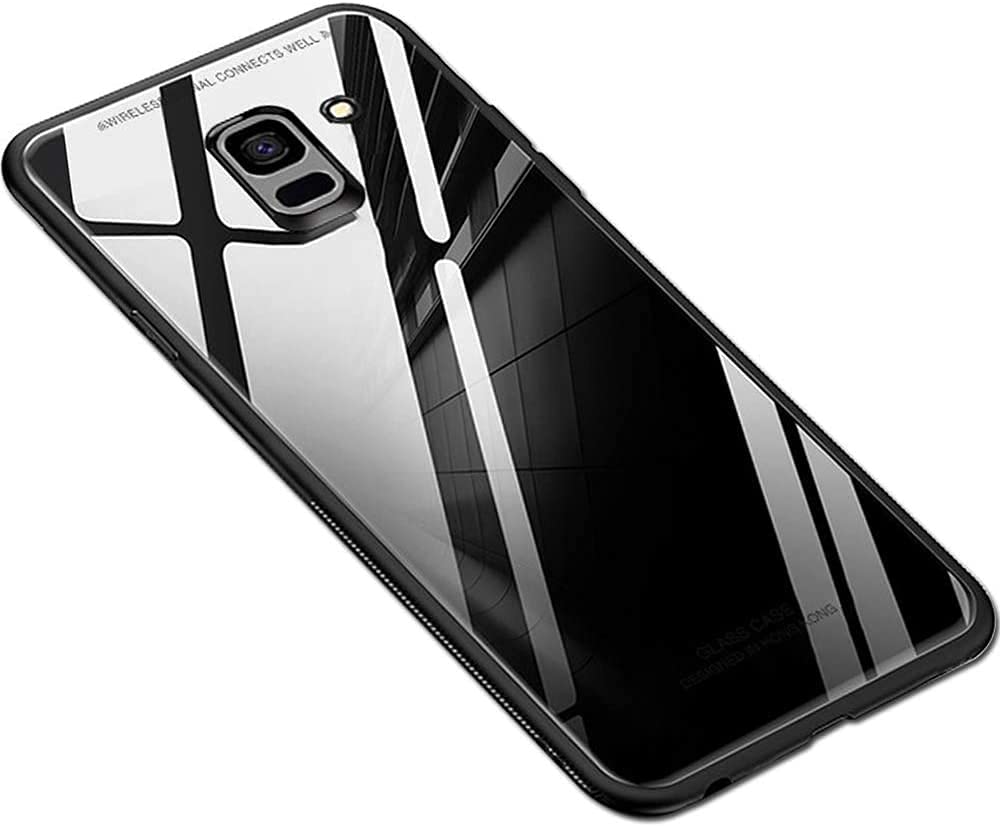 GDTech Tempered Glass Back Cover with Soft Edge TPU Full Protective Case Cover for Samsung J4