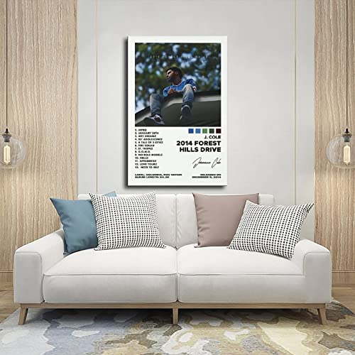 Forest Hills Road Album Cover Signed Limited Edition Poster 2014 J Poster Cole Canvas Canvas Poster Bedroom Decor Sports Landscape Office Room Decor Gift J Poster Cole 12X18Inch(30X45Cm) #TOP4