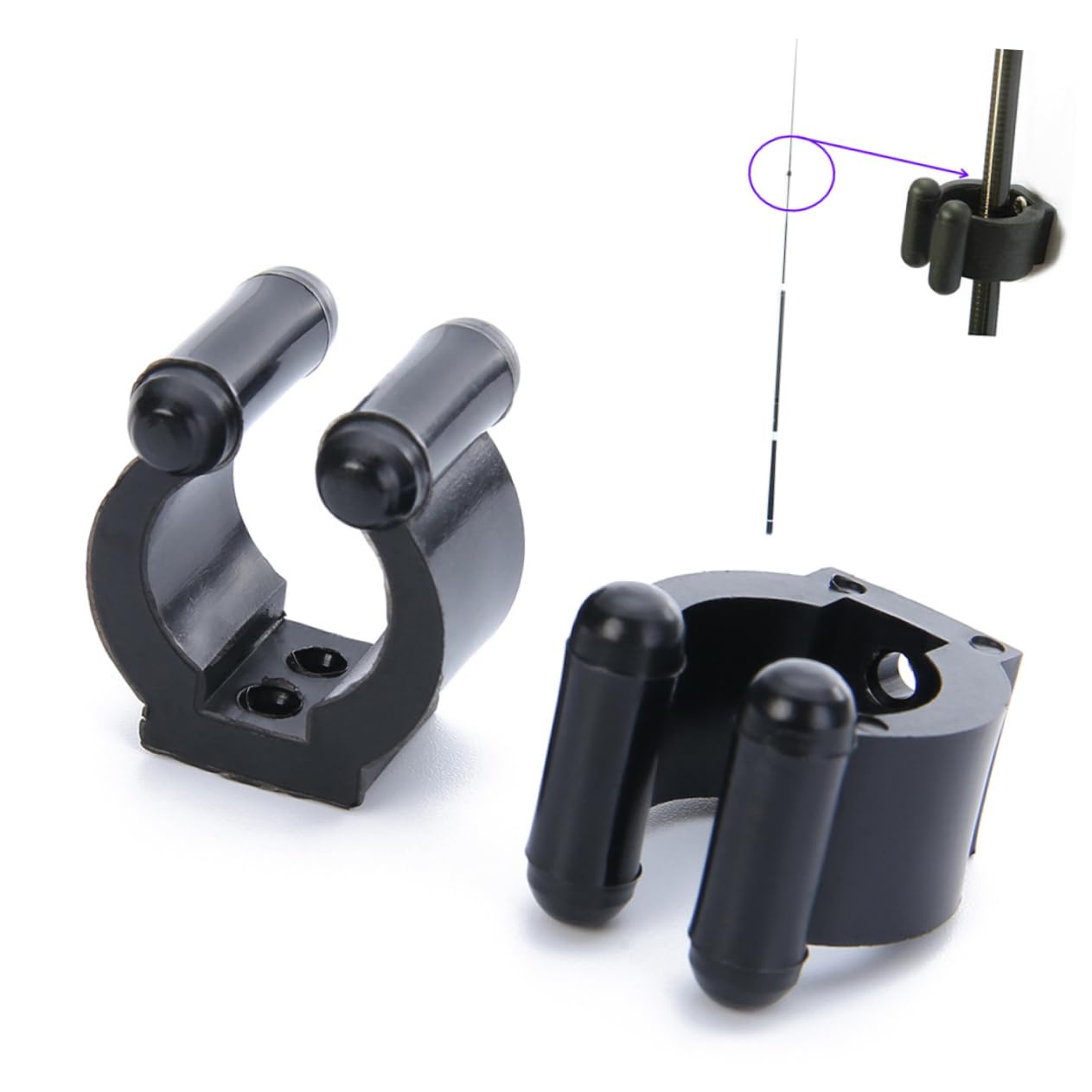 MUSISALY Fishing Pole Carrier 10pcs Wall Mount Pole Clips Rod Rack Billiard Racks Sturdy Construction Space Efficient