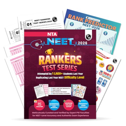 Image of PW NTA 15 NEET Rankers Test Series 2026 | Expert Verified & Curated | 15 NEET-Like Test Booklets, 15 OMR Sheets, Solution Booklet, Rank Predictor & Statewise Cutoff Guide | Neet Test Series 2026