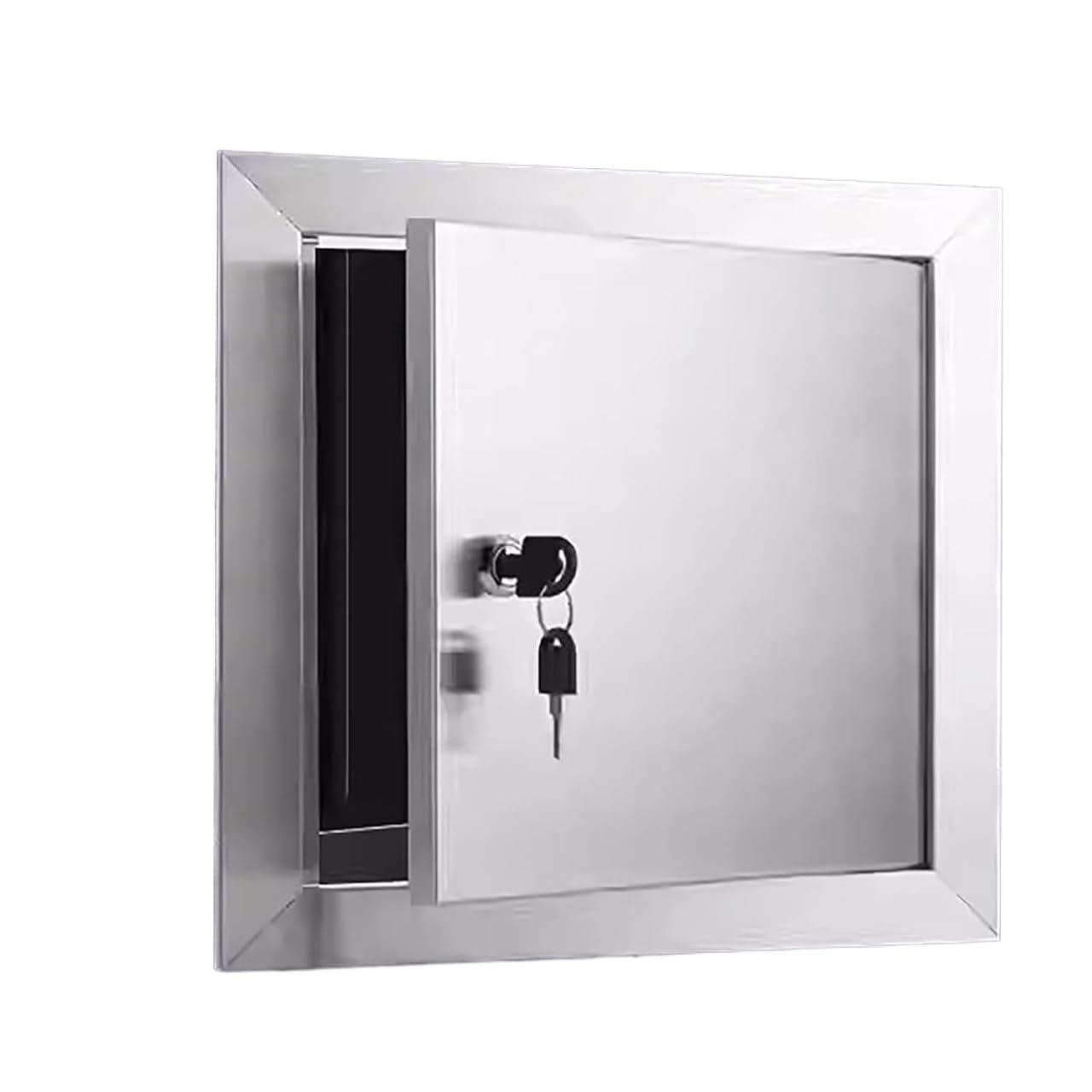 Wall & Hatch Access Panel – Lockable Stainless Steel Decorative Drywall Cover for Electrical and Plumbing, Wall Hole Inspection Plate with Key(400x400mm/16x16)