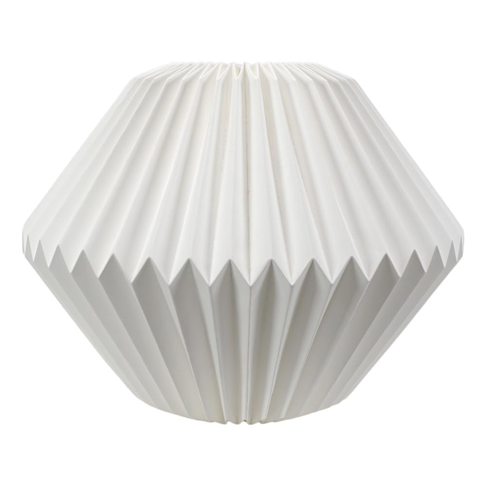 ValueLights | Easy Fit White Geometric Origami Hexagon Paper Pleated Light Shade Living Room Bedroom Lampshade | Shades, Home Décor & Improvement Essential | Included LED Bulb | 395mm Shade Width