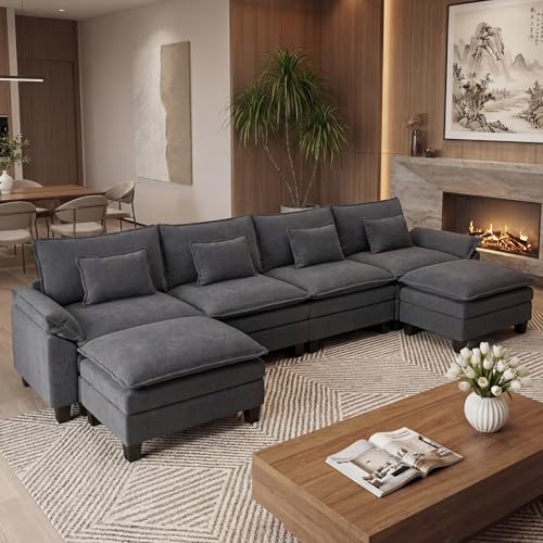 Image of URRED Oversized Modular Sectional Sofa,Dark Gray:157 inch U Shaped