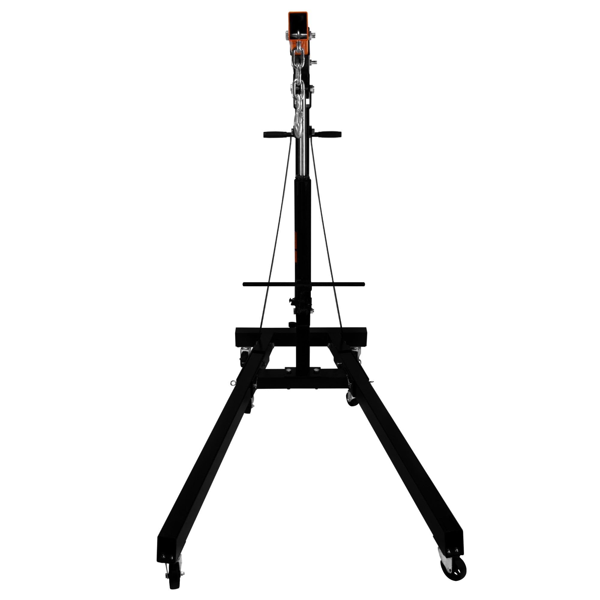 Grúa de Motor Capacidad 2 Toneladas 2000kg con Manilla de Bomba Hidráulica, Patas Plegables | 6 Ruedas + 4 Posiciones de Brazo, Elevadora Jack Soporte, Gancho de Cadena, para Taller, Garaje