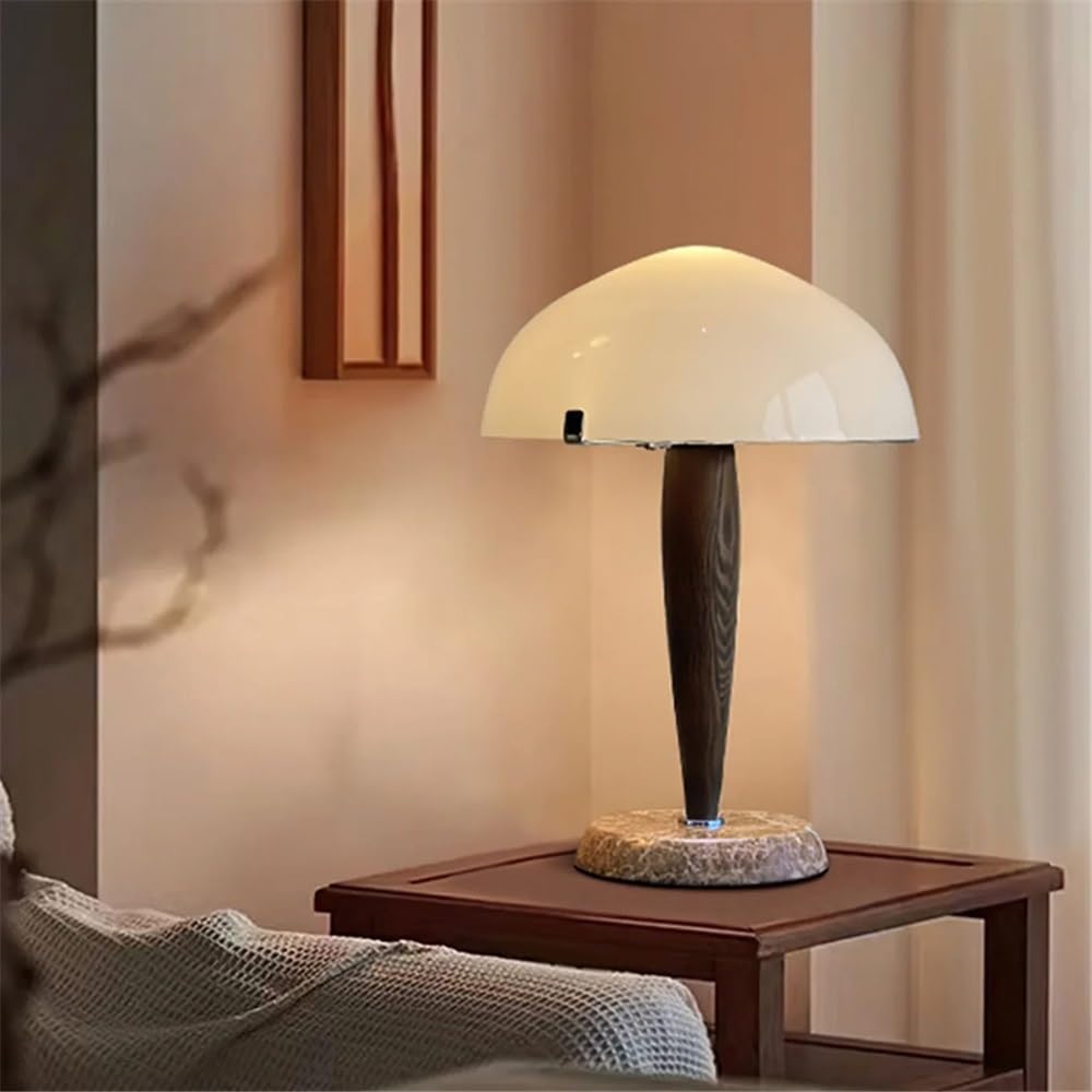 Lampa biurkowa Lampa stołowa retro drewniana do sypialni, trzykolorowa, zmieniająca światło
