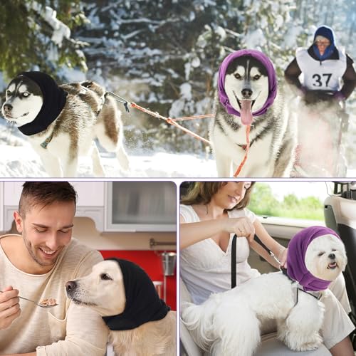 Image of 2 Pcs Dog Calming Ear Muffs with Adjustable Fit - Noise Canceling Ear Protector for Bath /Grooming /Thunder Anxiety Relief, Soft Breathable Hoodie(L)