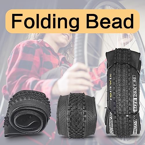 26 X 1.95 Inch Folding Bike Tires with 3mm Anti Puncture
