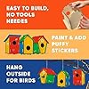 12 DIY Bird House Kits For Children to Build - Wood Birdhouse for Kids to Paint - Unfinished Bird Houses - Spring Crafts Kits - Wooden Arts & Craft for Girls & Boys - Classroom & Spring Activity #3
