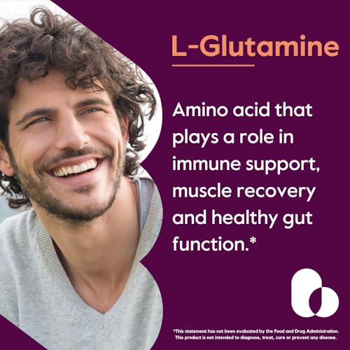 BESTVITE L-Glutamine 1000mg per Capsule (240 Capsules) - Free Form - No Stearates - No Fillers - Gluten Free - Non GMO