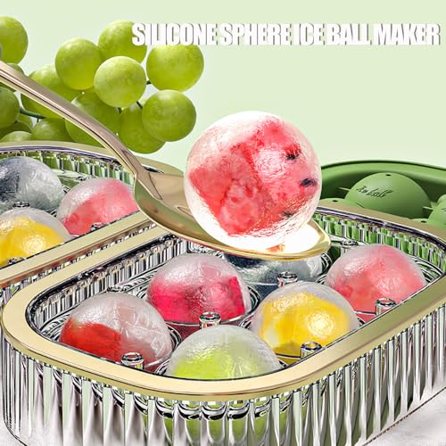 Molde redondo para cubos de hielo con tapa y silicona miniatura 2