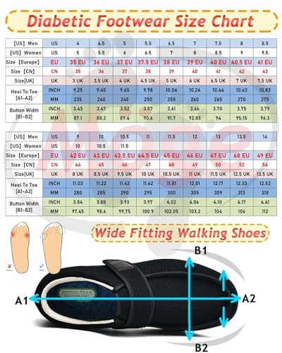 Wide Fitting Mens Shoes Men's Extra Width Slip-on Trainers with Adjustable Straps Easy on & Off Comfortable Walking for Swollen Feet2