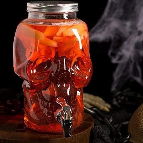 Image of Bellemax 4 Liter Skull Premium Juice and Water Glass Pitcher jug with Lid and Jug Romantic Style Water jug with Handle hot Cold Water, Milk and Juice Beverage Carafes 4000ML (TM-16)