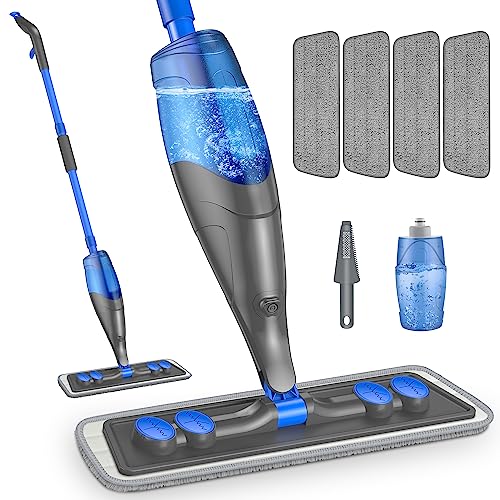 Spray Mop For Floor Cleaning- Floor Mop Microfiber Flat Mop Wet Dry Dust Mop With Refillable 635Ml Bottle 4 Washable Pads Sprayer For Hardwood Floor Laminate Tiles Wood Ceramic Vinyl Home Kitchen #TOP27