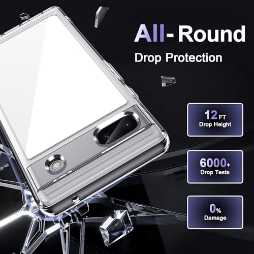Image of Case for Google Pixel 6a, Military Grade Drop Protection Phone Case, Yellowing Resistant, Anti-Scratch Hard PC Back, Shockproof Hard Ultra-Thin Protective Cover, Clear