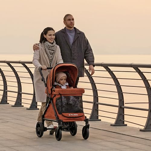 Familidoo Q1 Multi-Use Kids Wagon Stroller – Foldable, Lightweight & All-Terrain for Kids & Pets – 5-Point Safety Harness, Rain Cover & Compact