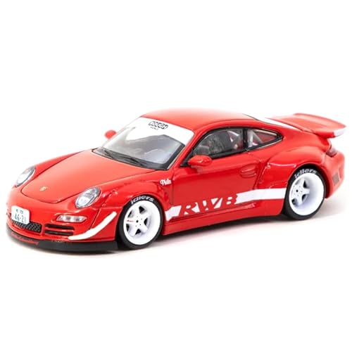 RWB 997 Red with White Stripes and Wheels Philadelphia Hobby64 Series 1/64 Diecast Model Car by Tarmac Works T64-057-PH