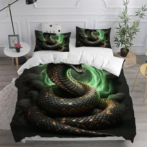 Housse de couette Python Bleu 200x200 pour une chambre de fille évasion