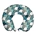 ABAKUHAUS Abstrakt Reisekissen Nackenstütze, Kreisförmige Webartentwurf, Schaumstoff Reiseartikel für Flugzeug und Auto, 30x30 cm, Mehrfarbig