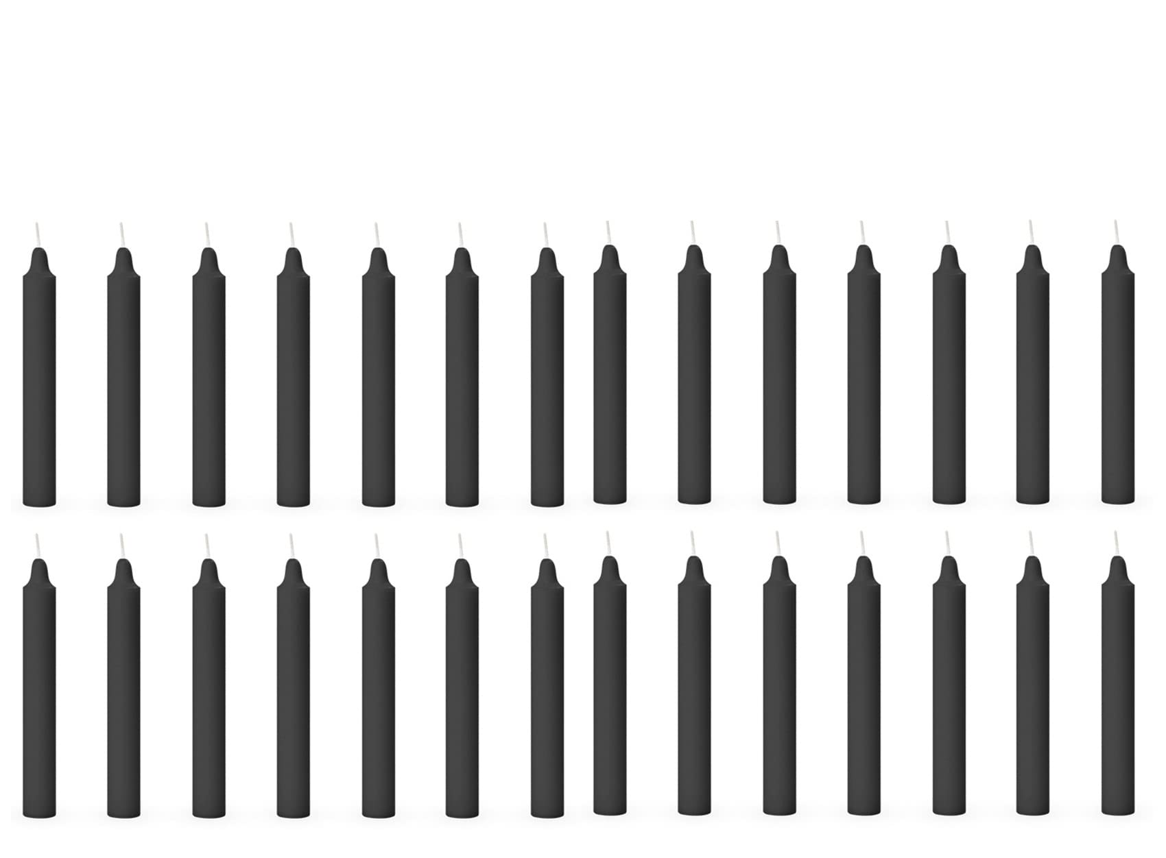 AuraDecor Pack of 28 Stick Candles || Especially Meant for Healing, Chakras, Ritual Candles, Decoration, Lighting, Home Decor || Burning Time 3 to 4 Hours Each (Black)