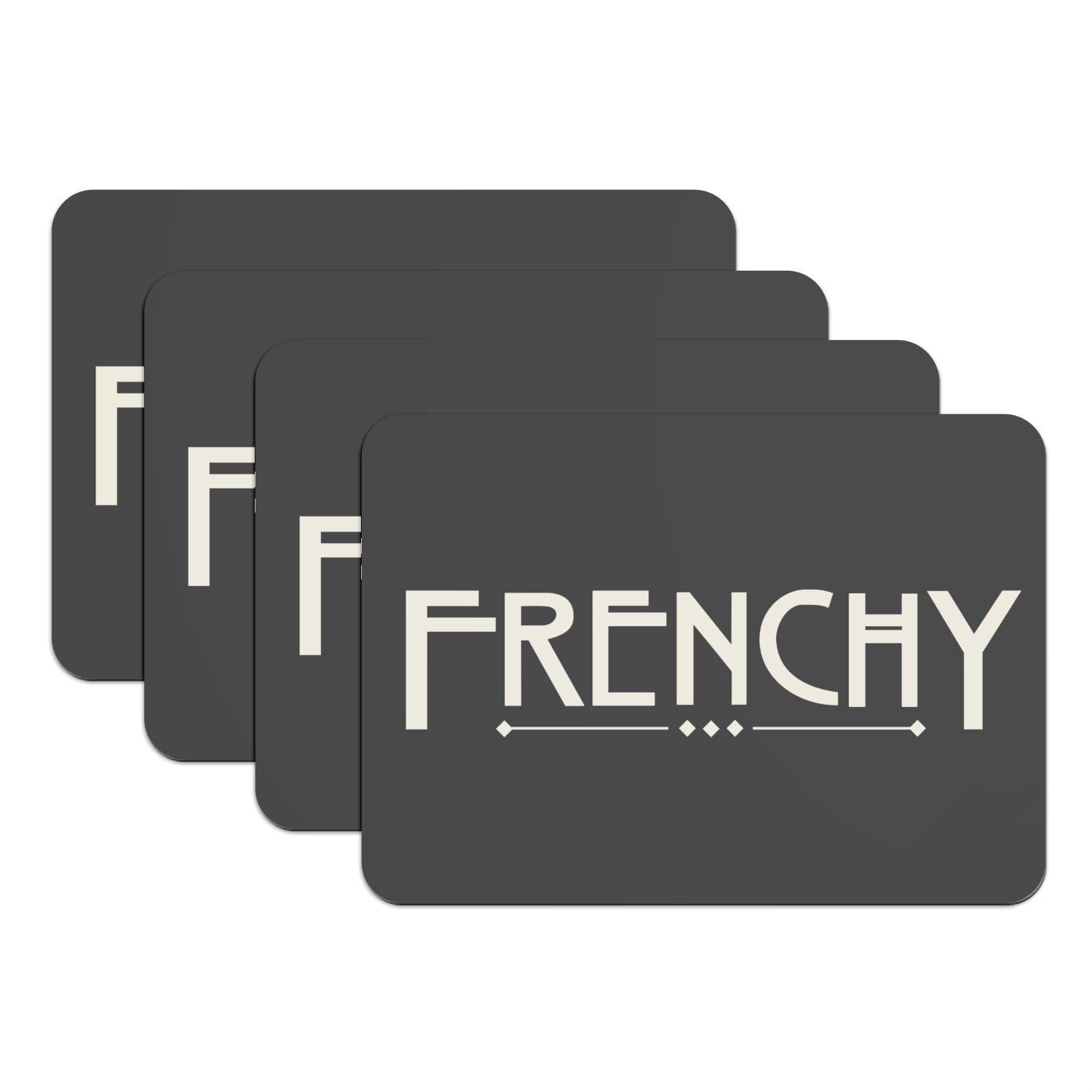 Sets de table en caoutchouc noir grand format de qualité premium Frenchy Expression