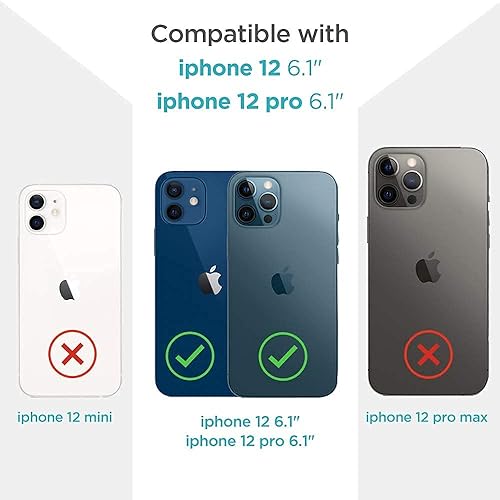 Miniatura 2 de XEEUE Funda transparente con diseño floral compatible con iPhone 12 y iPhone 12 Pro de 6.1 pulgadas 2020 (con protector de pantalla), funda