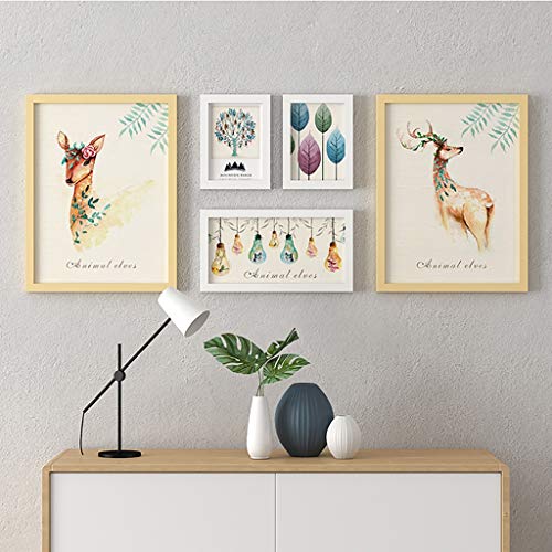 Cadres photo muraux marrons lot de 5 pour collage mural chic