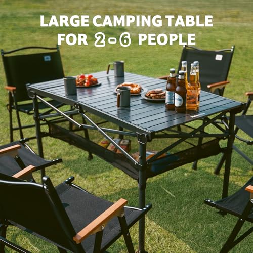 Naturehike Mesa Plegable de Camping, Área Espaciosa para 4-6 Personas, Mesa de Aluminio Portátil para Aire Libre, Camping, Picnic, Playa, Bolsa de Transporte miniatura 4