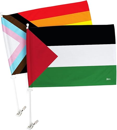 Bandera palestina de coche progreso arco iris bandera de Palestina para Carros auto pequeños regalos decoración Palestina 12 x 18 pulgadas clip