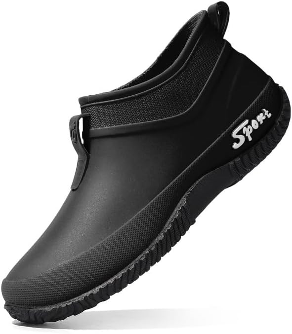 Women Rain Boots Waterproof Ankle Boots with Anti-Slip Sole Outdoor Slip-On Garden Shoes for Kitchen & Outdoor, Rain Shoes