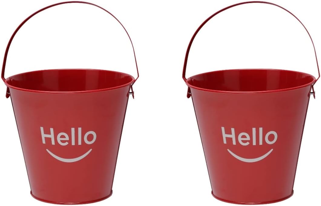 STOBAZA 2 Pcs Ice Bucket Round Galvanized Buckets Bar