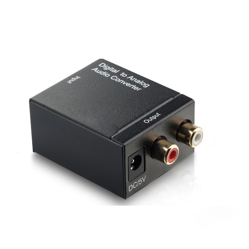 BKC Digital to Analog Audio Converter DAC Digital SPDIF Optical to Analog L/R RCA Adapter Toslink Optical to 3.5mm Jack Adapter with USB Cable for PS3 HD DVD PS4 Amp Apple TV Home
