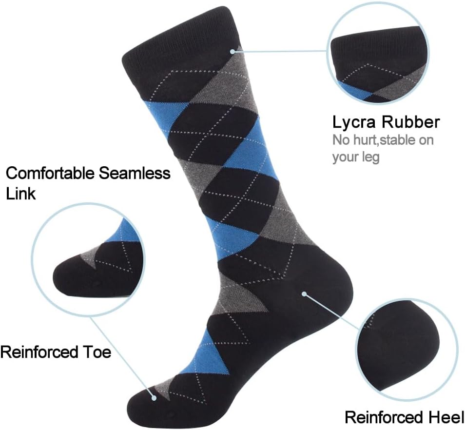 Feetalk Odor Resistant Dress Socks for Men Cotton Business Crew Socks Patterned Socks Funny - Image 2