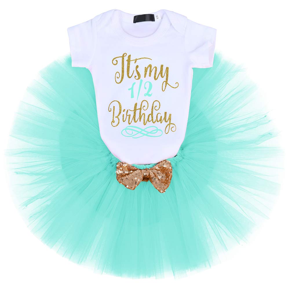 Odasdo Baby Girl First Second Half Birthday Cake Smash Outfit