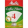 Melitta #4 Cone Coffee Filters, White, 100 Total Filters Count - Packaging May Vary