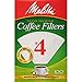 Melitta #4 Super Premium Cone Coffee Filters, White, 100 Count